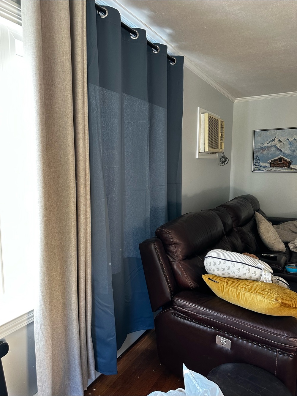 Blue Grommet Top Curtain Panels 2-70x63 / 2-70x84 Home Accents*4 curtain panels